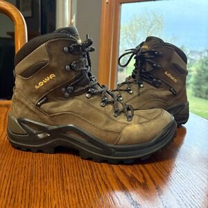 Lowa Boots Men 8.5 Renegade GTX Mid Hiking GORE-TEX Brown Vibram Sole